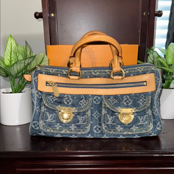Louis Vuitton Blue Denim Neo Speedy Monogram Bag - Picture 1 of 15